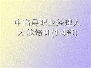 职业经理人才能培训上.ppt