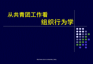 【课件】从共青团工作看组织行为学.ppt