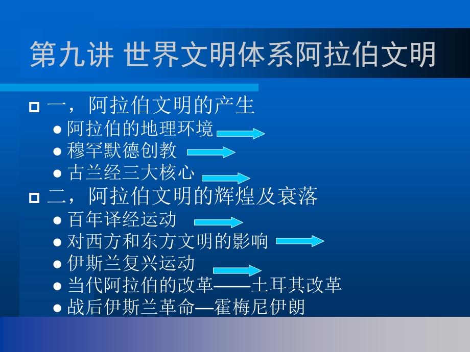 9第九讲世界文明体系阿拉伯文明.ppt_第1页