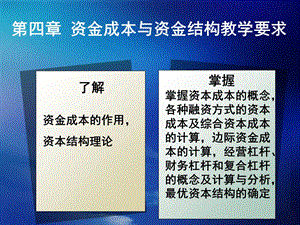 资金成本与资金结构教学要求教学.ppt