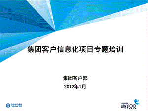 集团客户信息化项目专题培训.ppt