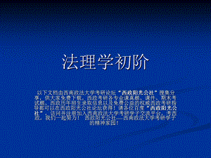 西南政法法理学初阶.ppt