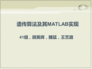 遗传算法及其MATLAB实现.ppt