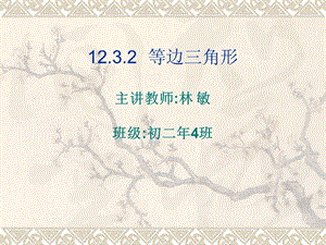 等边三角形主讲教师林敏班级初二4班.ppt