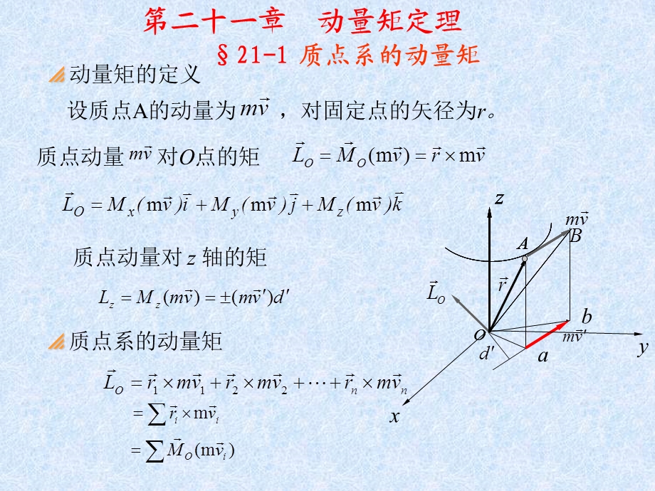 质点动量对O点的矩.ppt_第1页