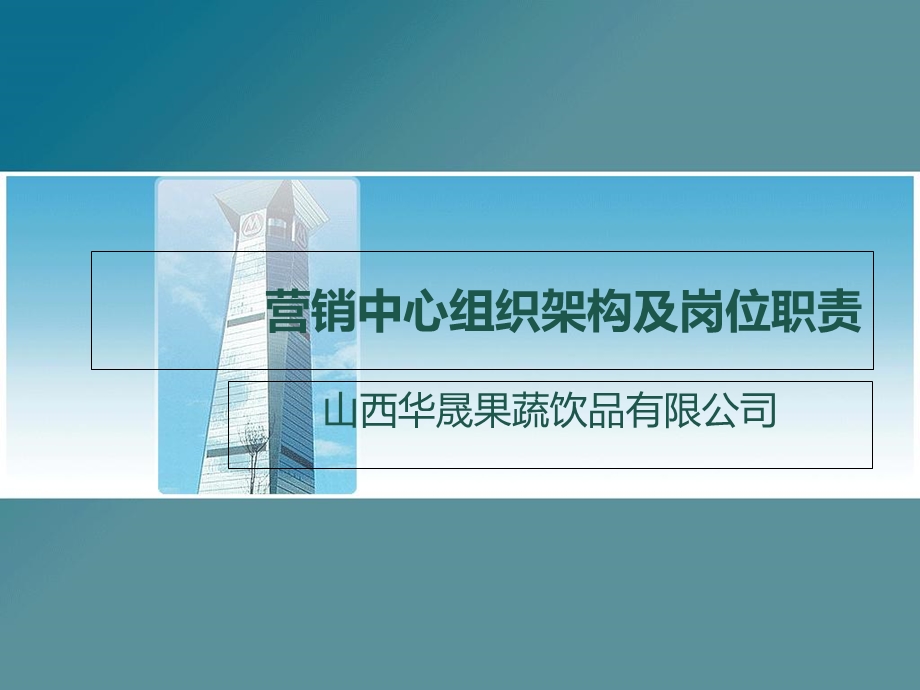 营销中心组织架构及岗位职责.ppt_第1页