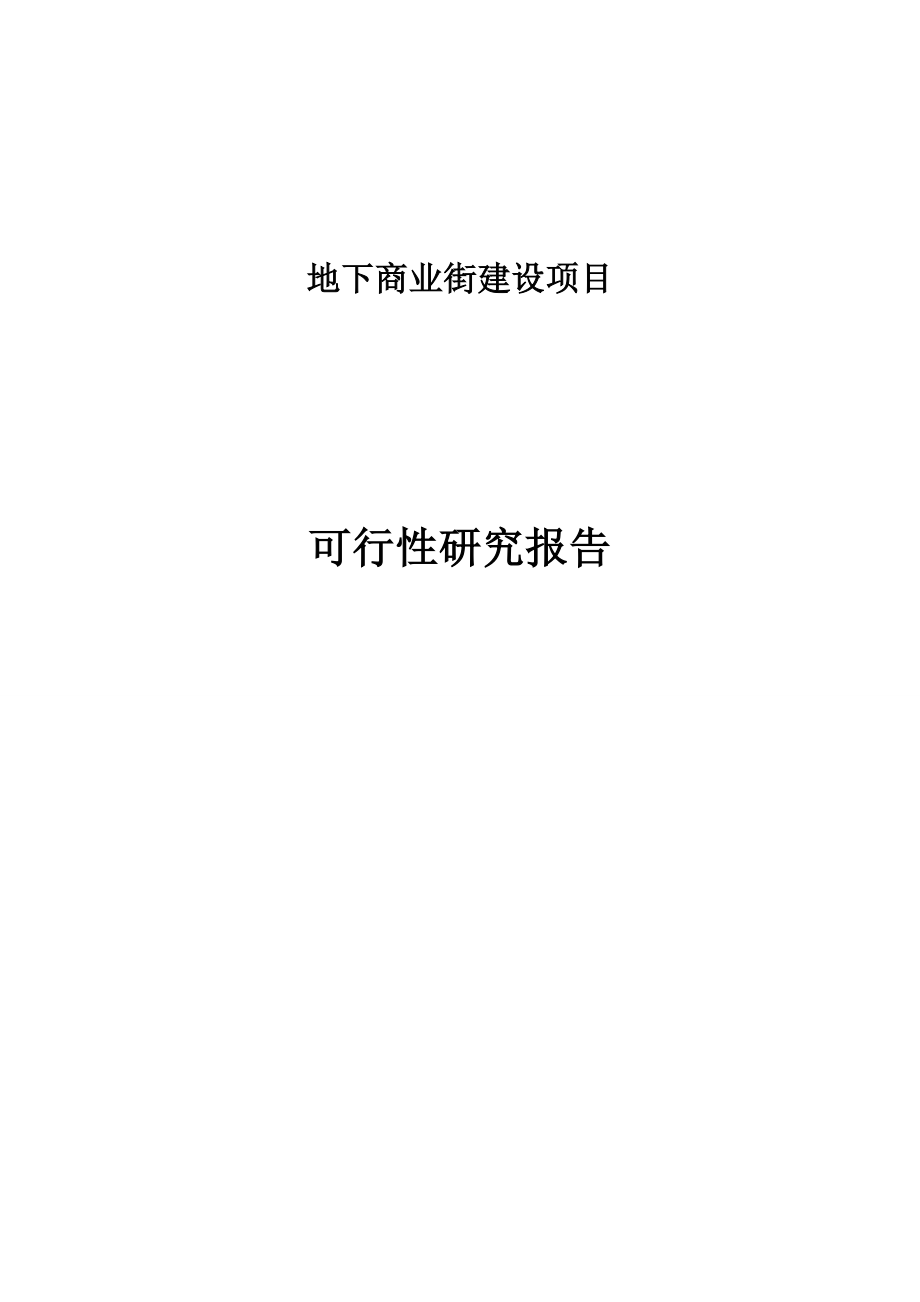 地下商业街建设项目可行性研究报告.docx_第1页