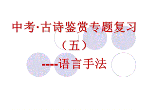 中考古诗鉴赏专题复习-语言手法.ppt