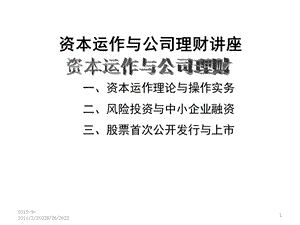 资本运作与公司理财介绍.ppt