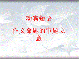 动宾短语作文审题.ppt