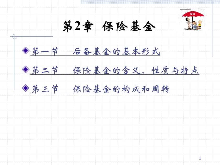 保险基金的含义、性质与特点第三节保险基金的构成和周转.ppt_第1页