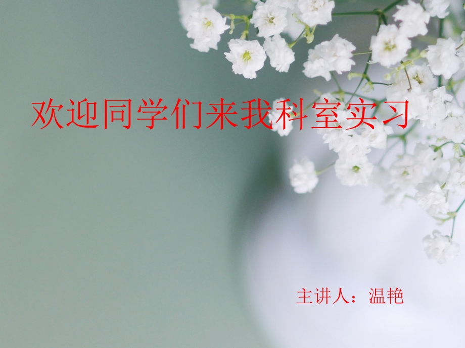 欢迎新同学实习护士ppt课件.ppt_第1页