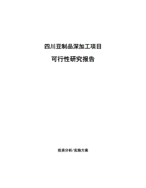 四川豆制品深加工项目可行性研究报告.docx