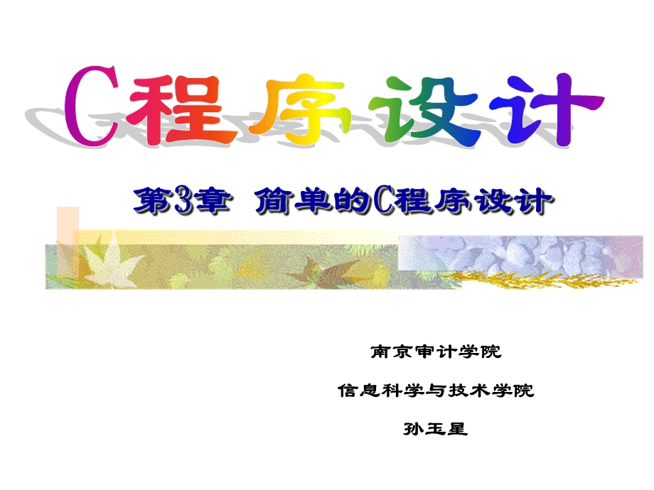 第3章简单的C程序设计.ppt_第1页