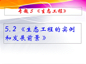 《生态工程的实例和发展前景》课件(新人教版-选修).ppt