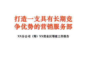 保险公司营业区筹建工作报告24页.ppt