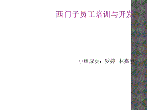 西门子员工培训与开发.ppt