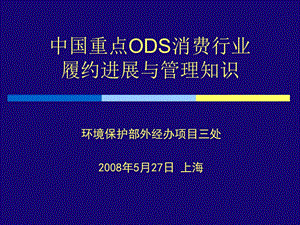 中国重点ODS消费行业履约进展与管理知识.ppt