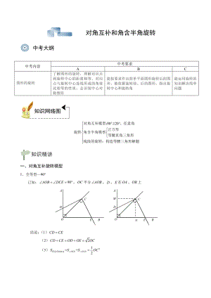 图形变换对角互补和角含半角旋转知识精讲.doc