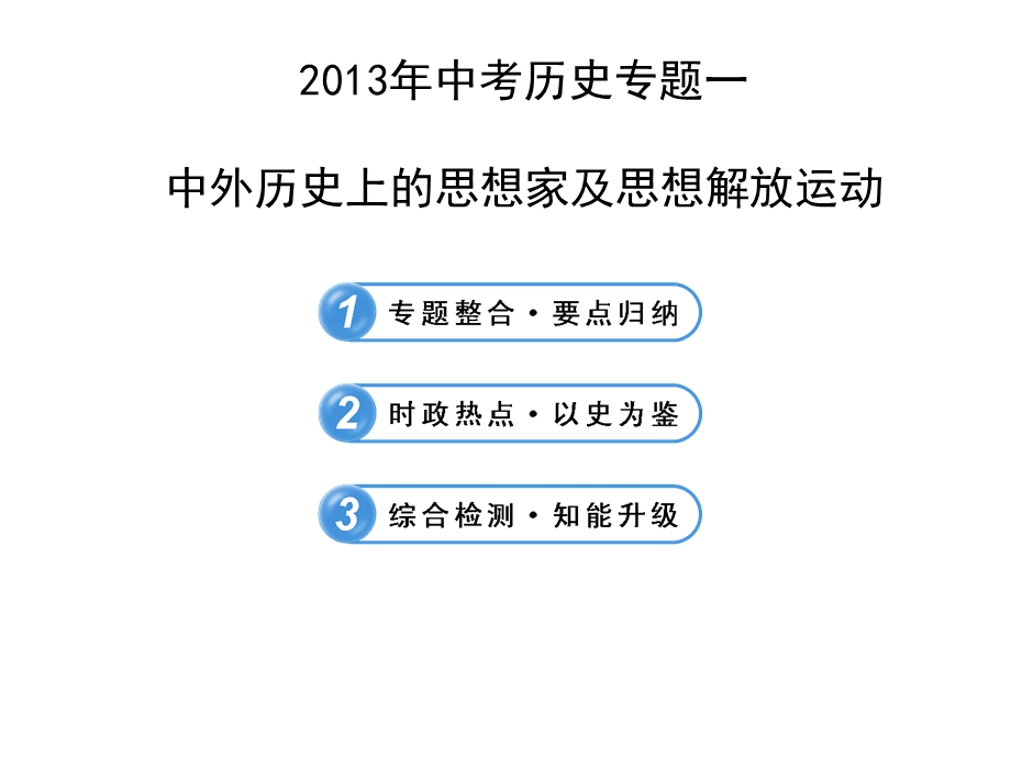 中考历史专题一中外历史上的思想家及思想解放运动.ppt_第1页