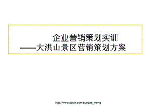 【大学】市场营销课程设计 企业营销策划实训 大洪山景区营销策划.ppt