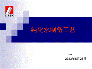 纯化水制备工艺讲座新.ppt