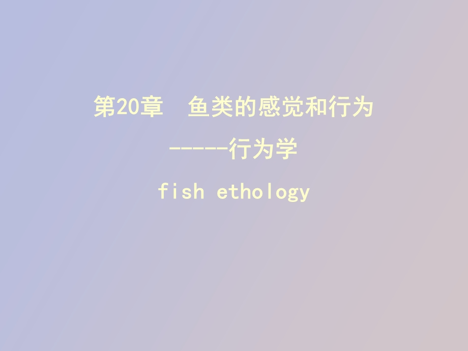 鱼类的感觉和行为.ppt_第1页