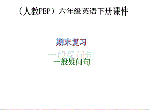 (人教PEP)六年级英语下册课件-期末复习-一般疑问句.ppt