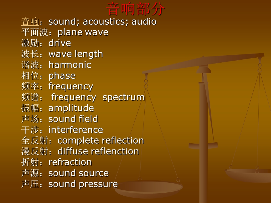音频系统专业名词解释和英汉对照.ppt_第1页