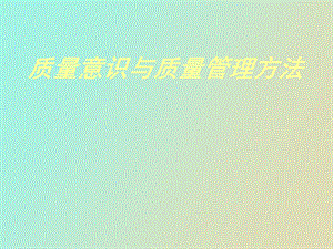 质量意识与质量管理方法.ppt