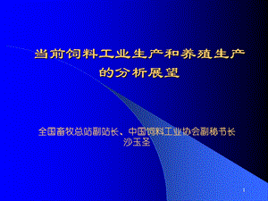 当前饲料工业生产和养殖生产分析展望.ppt