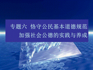 专题六恪守公民基本道德规范加强社会公德的实践与养成.ppt