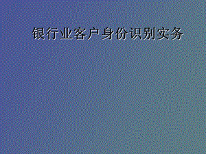 银行业客户身份识别实务反洗钱岗.ppt