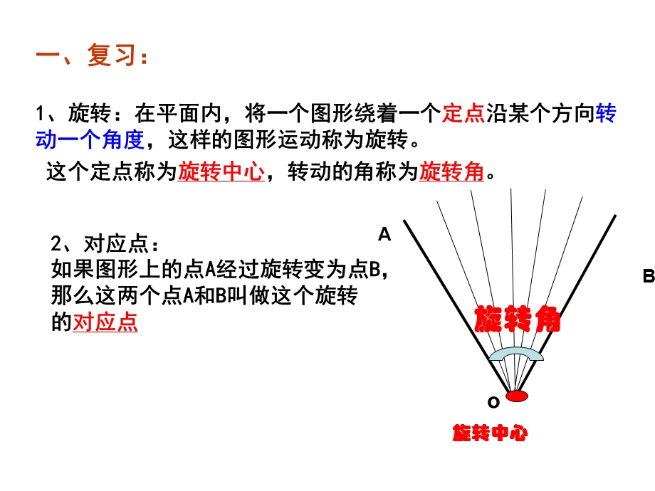 这个定点称为旋转中心转动的角称为旋转角.ppt_第2页