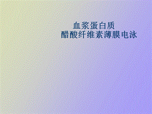 血浆蛋白质醋纤膜电泳.ppt