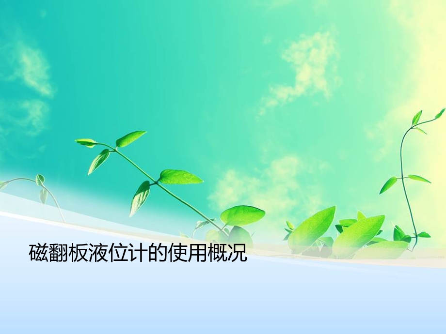 磁翻板液位计使用概况.ppt_第1页