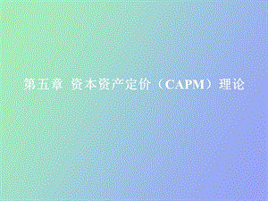 资本资产定价CAPM理论.ppt