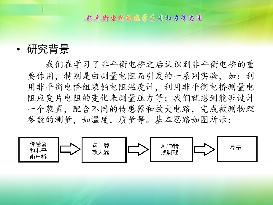 非平衡电桥的热学应用和力学应用.ppt_第2页