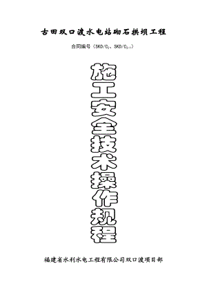 双口渡浆砌石拱坝工程安全技术操作规程.doc