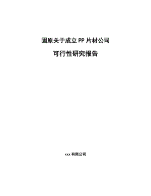 固原关于成立PP片材公司研究报告.docx