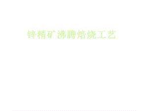 锌精矿沸腾焙烧工艺.ppt