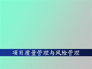 项目质量管理与风险管理.ppt