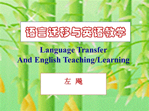 语言迁移与英语教学宋.ppt