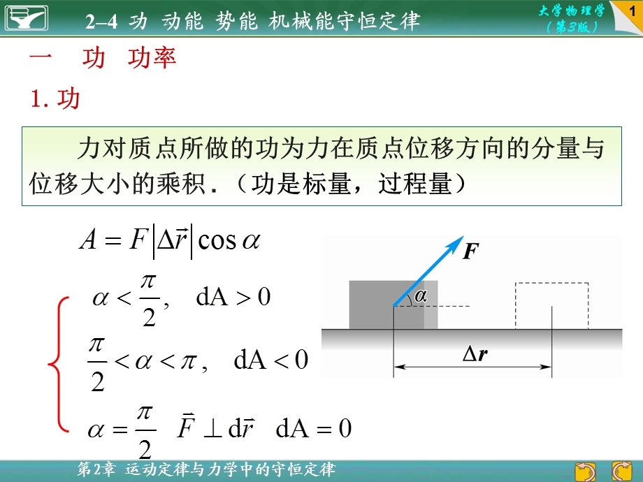 大学物理课件2-4功动能势能机械能守恒定律.ppt_第1页