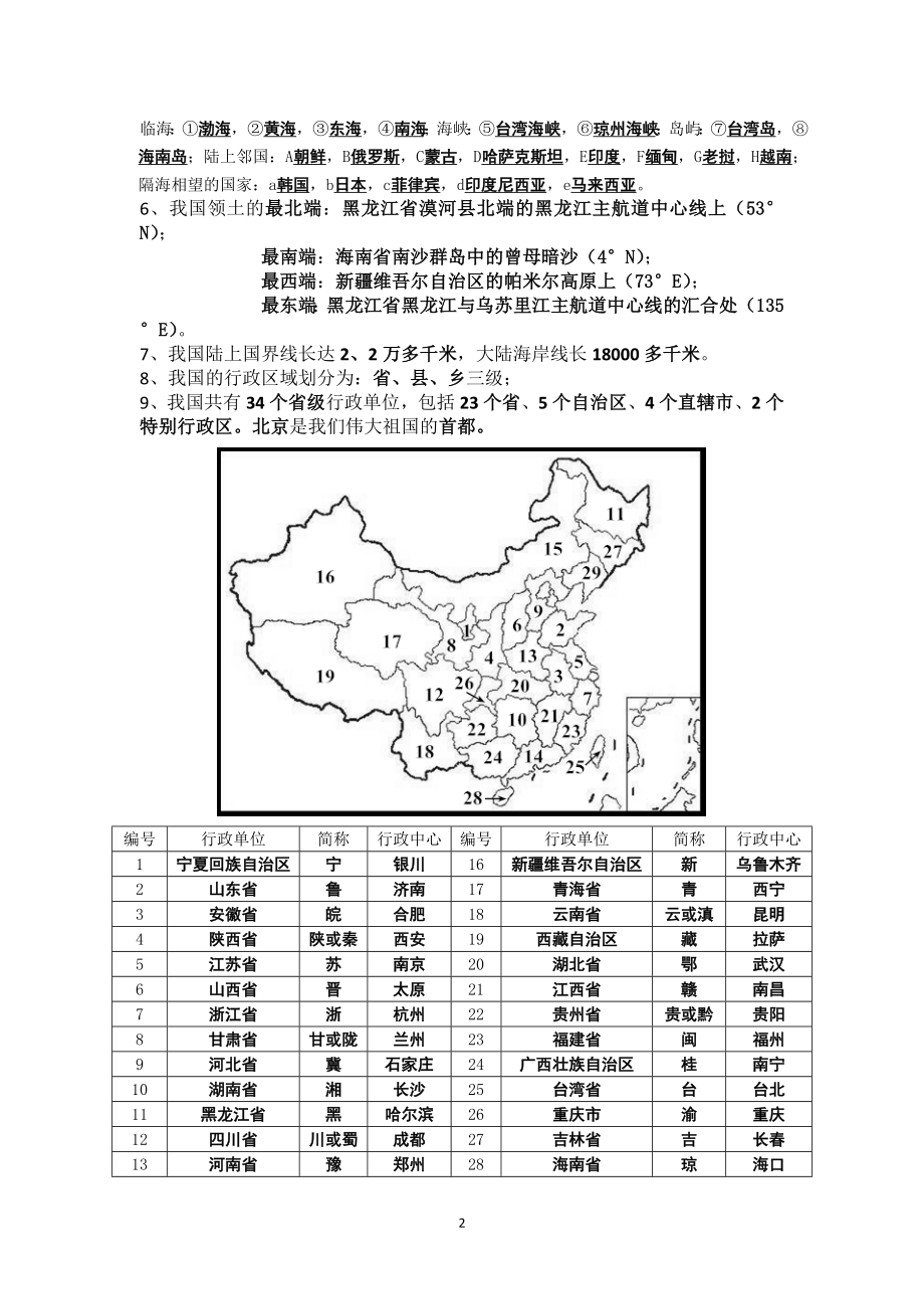 地理八年级上册知识点总结人教版.doc_第2页