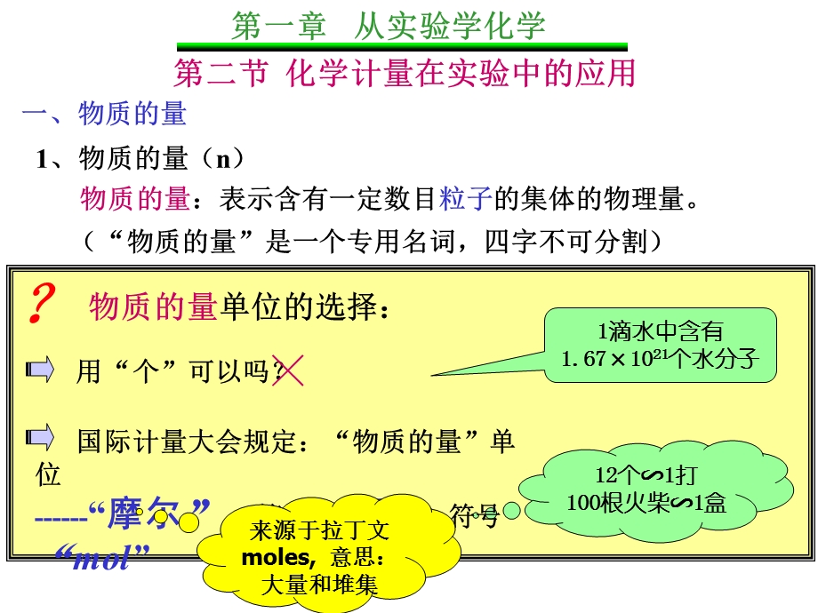 化学计量在实验中的应用(总).ppt_第2页