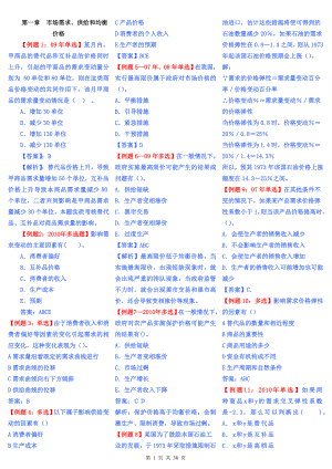 市场需求、供给和均衡价格讲义内习题汇总.doc