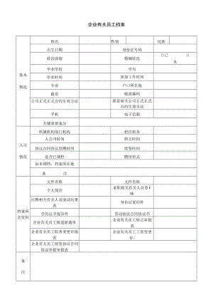 办公文档范本员工档案.docx