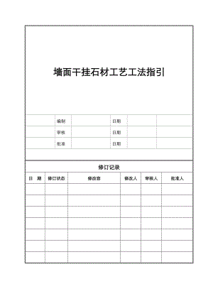 墙面干挂石材工艺工法标准.docx