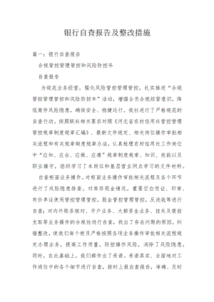 办公文档范本银行自查报告及整改措施.docx